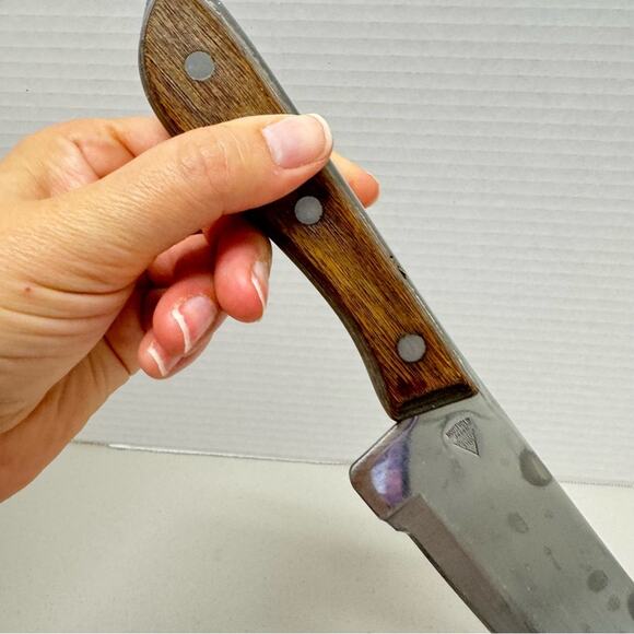 Vintage Emperor Steel Japan Chef Knife Wood Handle Large - Picture 7 of 9